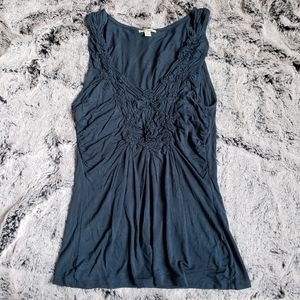 Anthropologie Bordeaux Ruched Tank Top, M